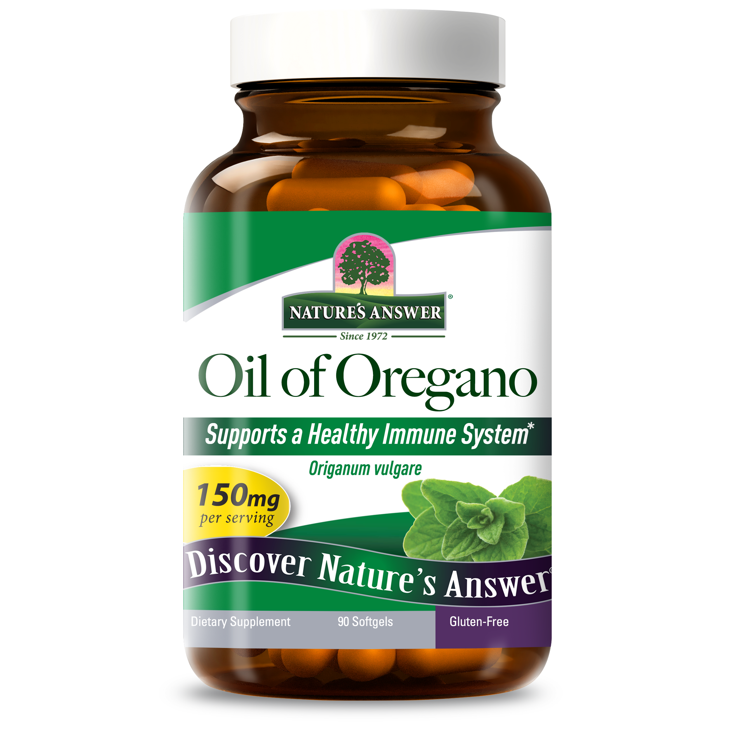 Олія орегано, Nature's Answer Oil of Oregano, 150 мг, 90 м'яких капсул