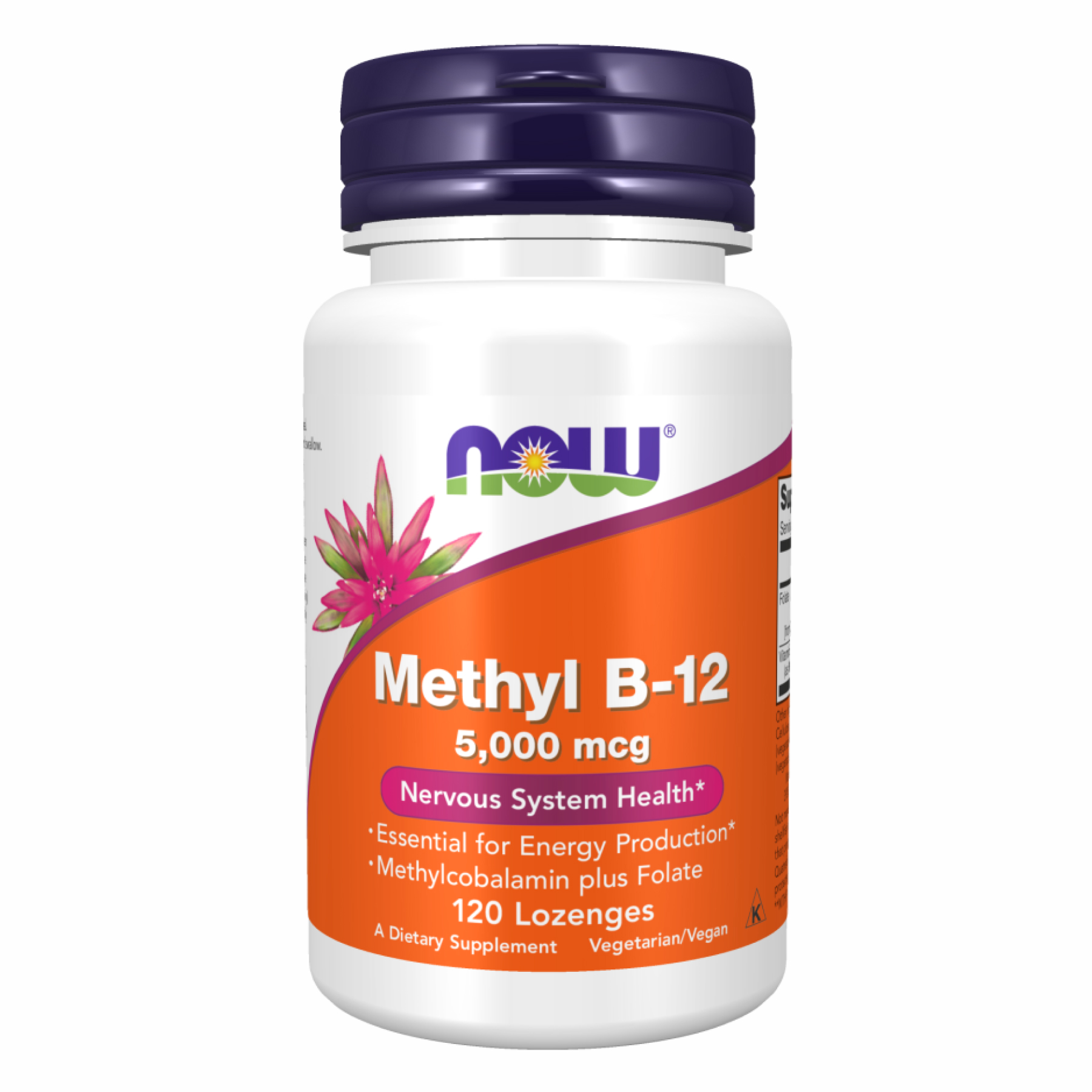 Вітамін B12, Now Foods Methyl B-12, 5000 мкг, 120 пастилок