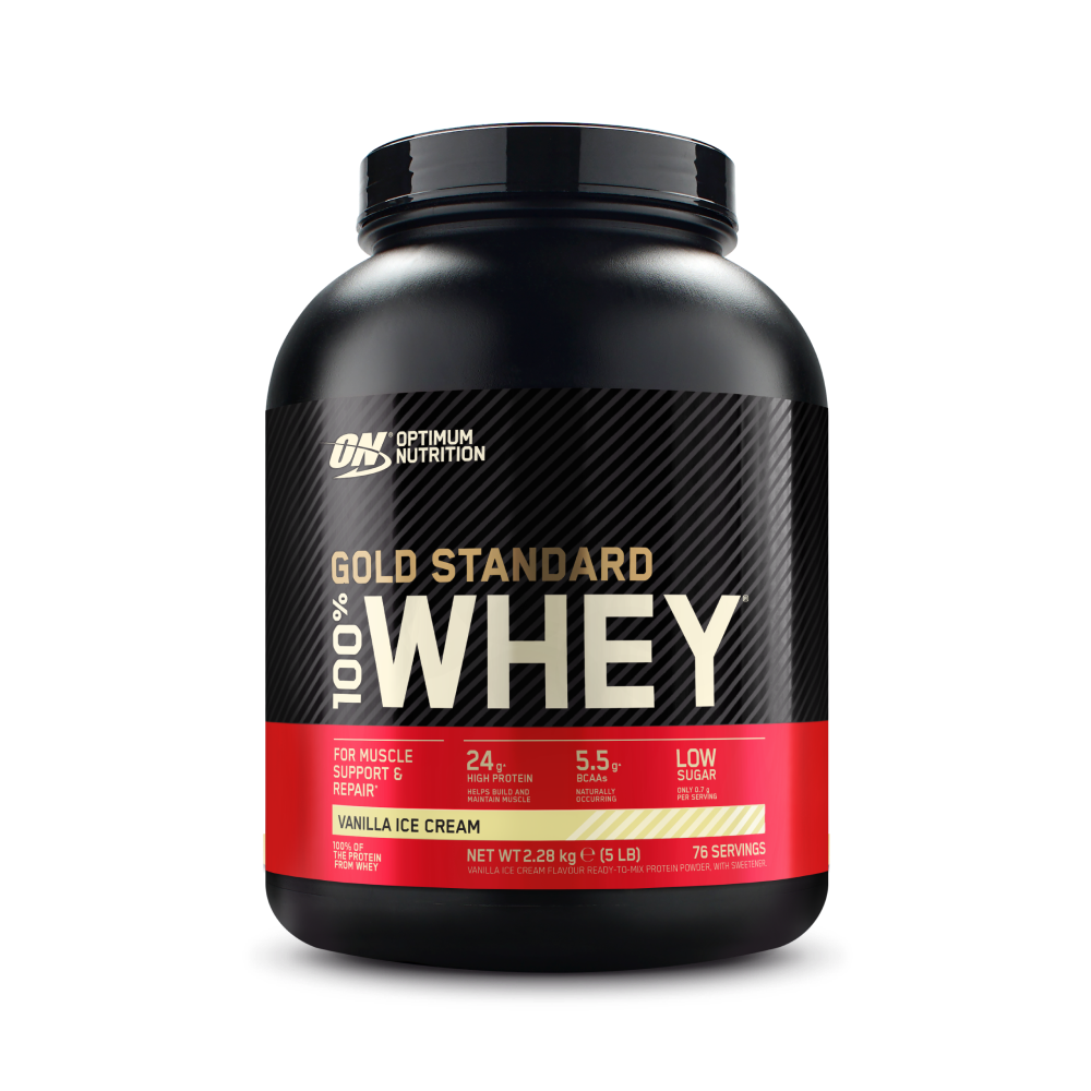 Сироватковий протеїн, Optimum Nutrition 100% Whey Gold Standard, 2300 г (Ванільне морозиво)