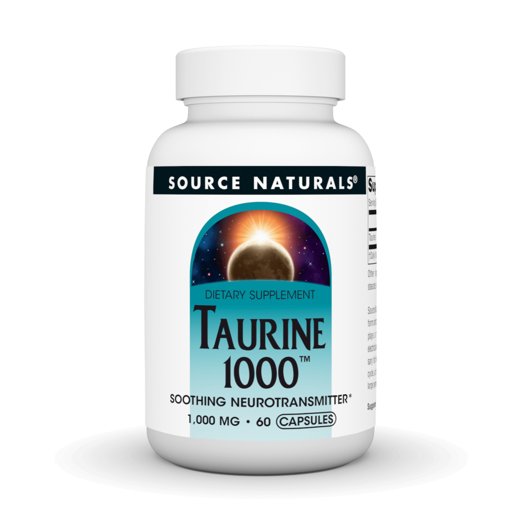 Таурин, Source Naturals Taurine 1000, 1000 мг, 60 капсул