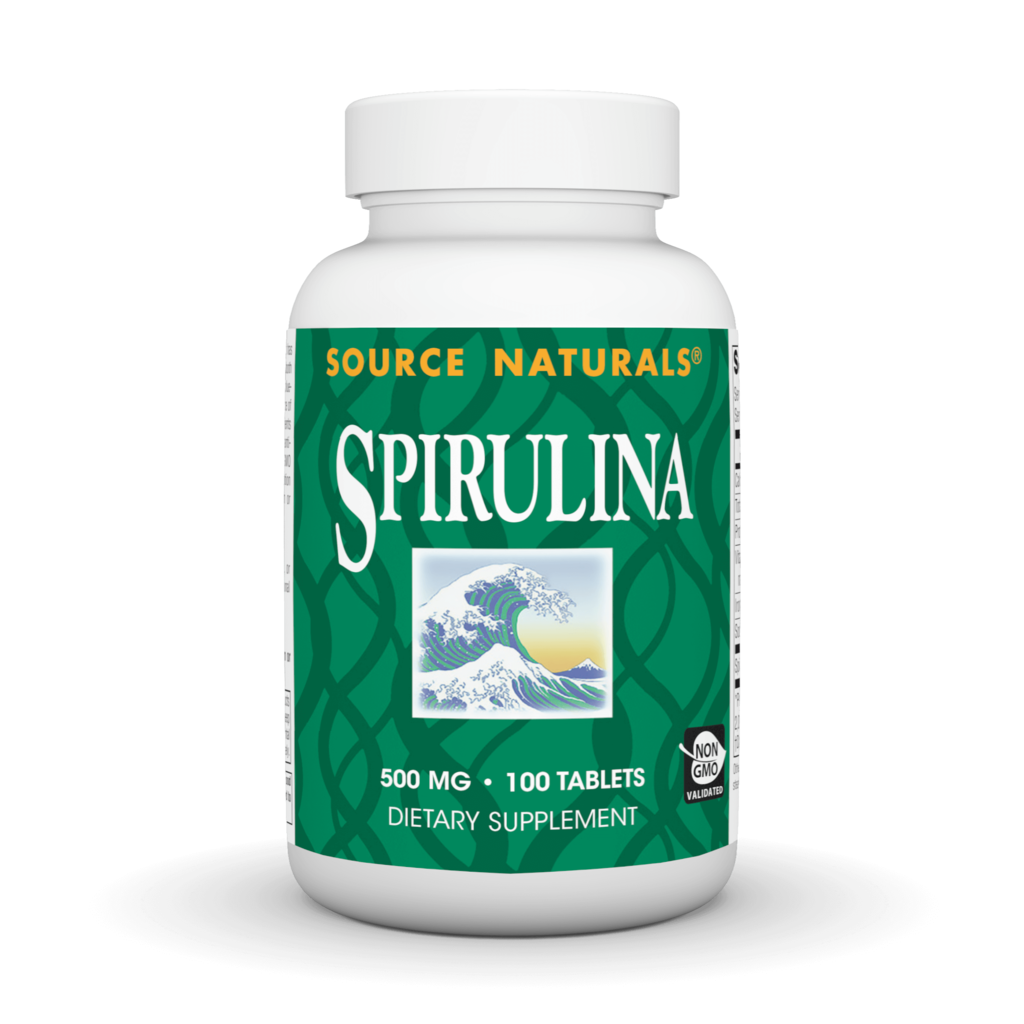Спіруліна, Source Naturals Spirulina, 500 мг, 100 таблеток