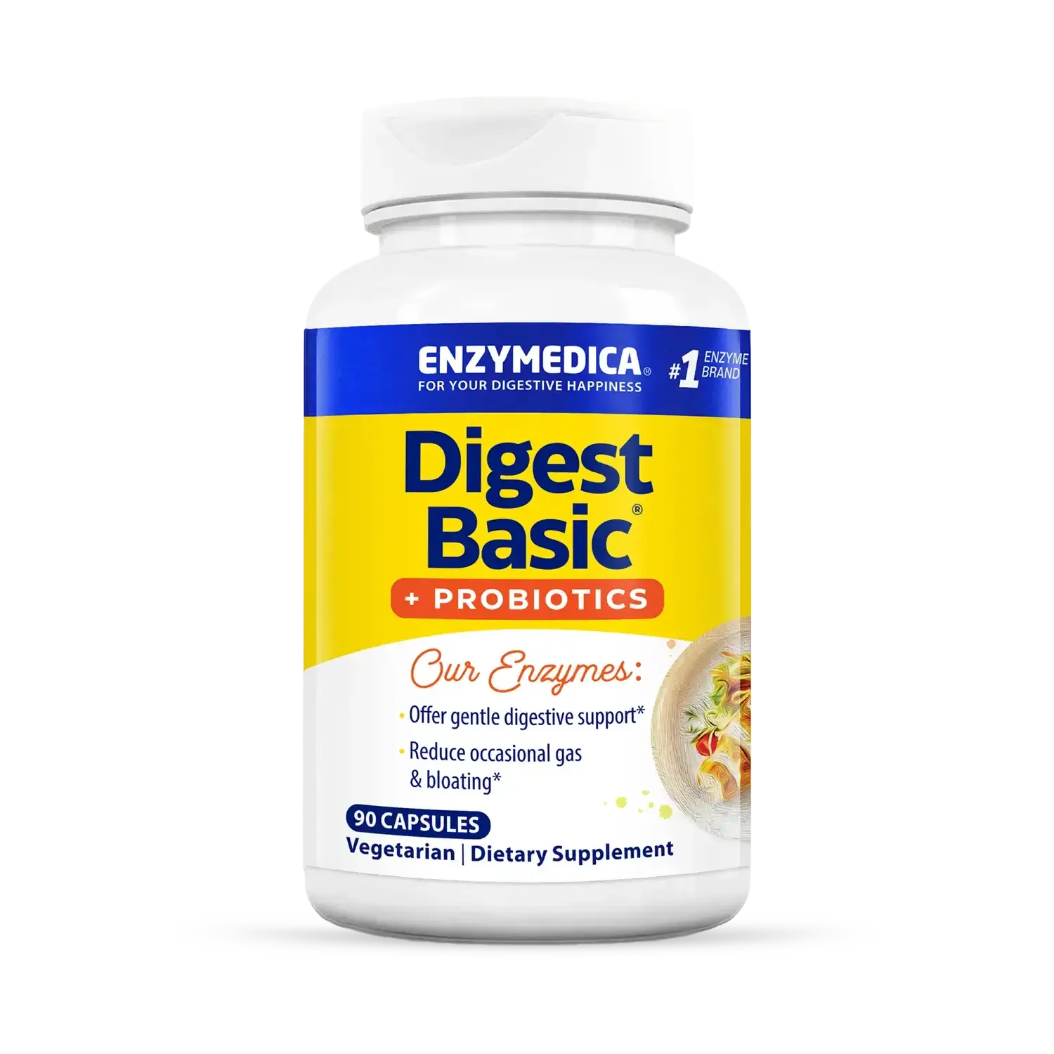 Ферменти та пробіотики, Digest Basic + Probiotics, Enzymedica, 90 капсул