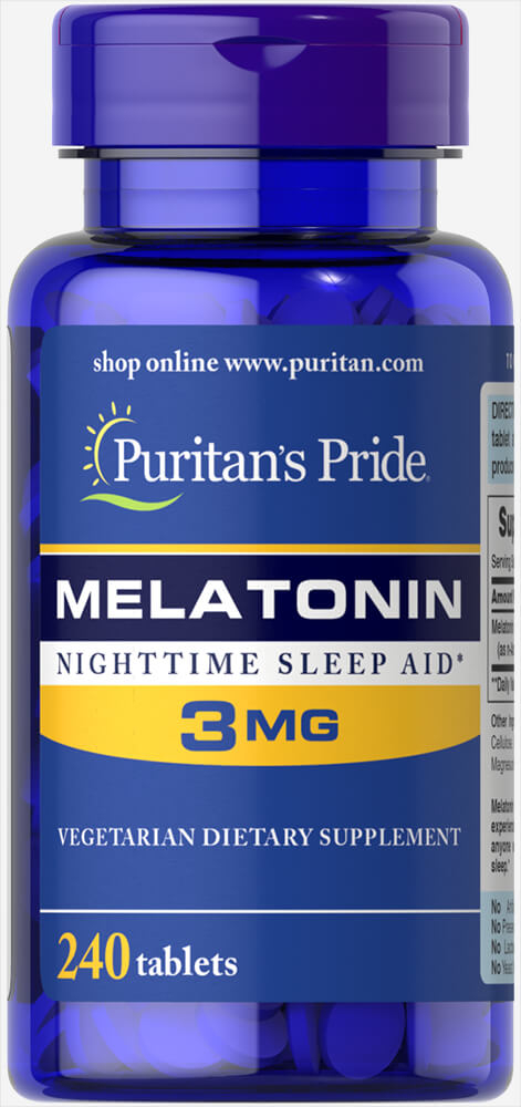 Мелатонін, Puritan's Pride Melatonin, 3 мг, 240 таблеток