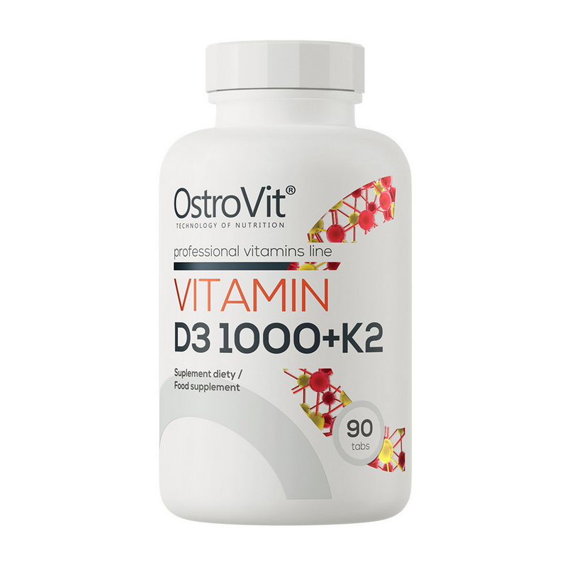 Вітамін D3 та K2, OstroVit Vitamin D3 1000 + K2, 90 таблеток