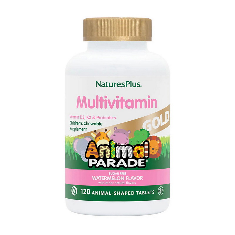 Мультивітаміни для дітей, Natures Plus Animal Parade Gold Multivitamin, 120 таблеток (Виноград)