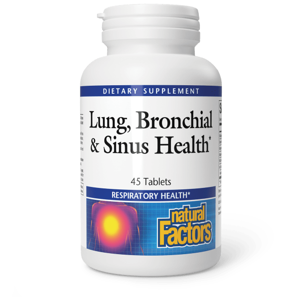 Комплекс для здоров'я легень та дихальних шляхів, Natural Factors Lung, Bronchial & Sinus Health, 45 таблеток
