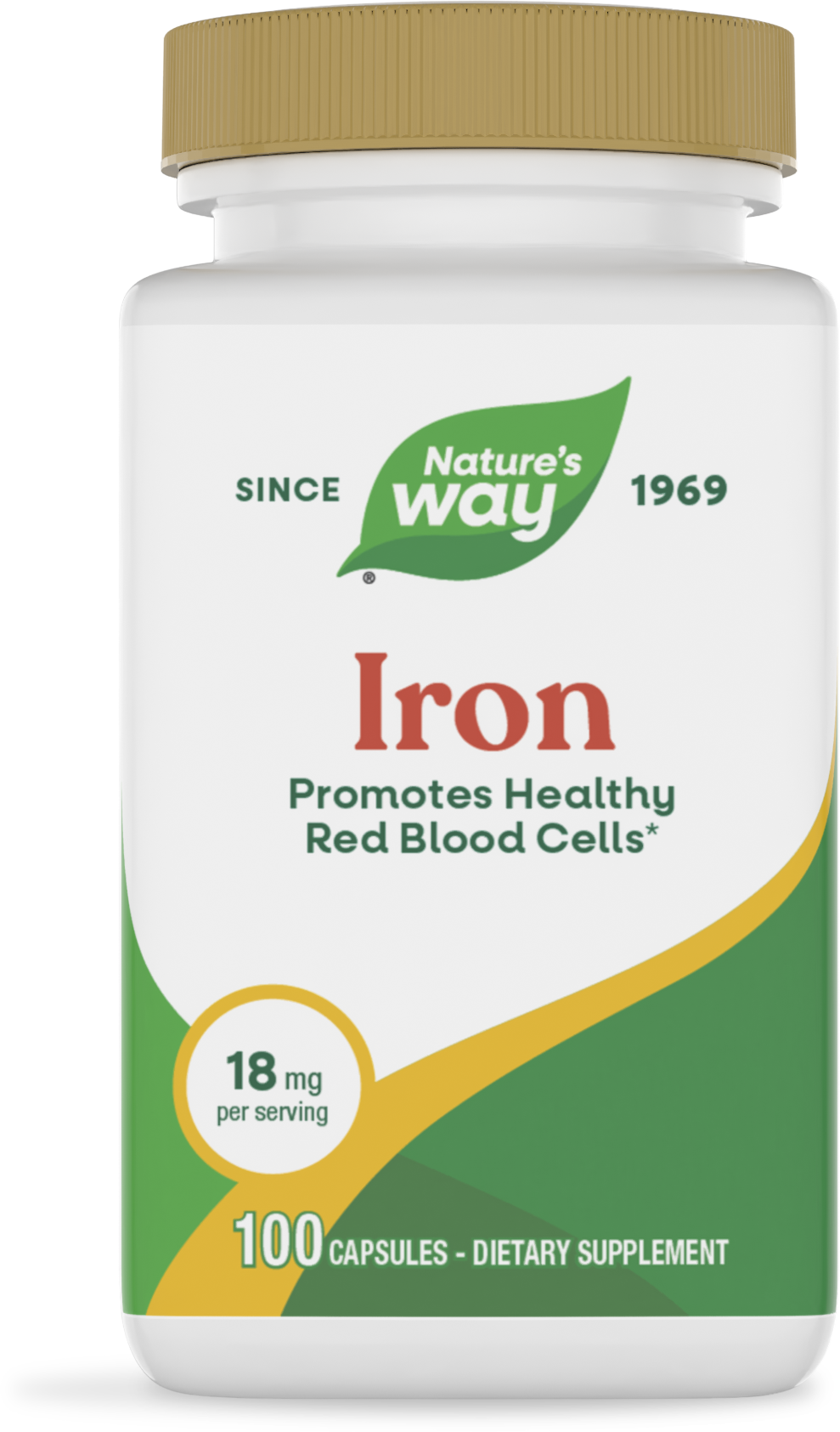 Залізо, Nature's Way Iron, 18 мг, 100 капсул