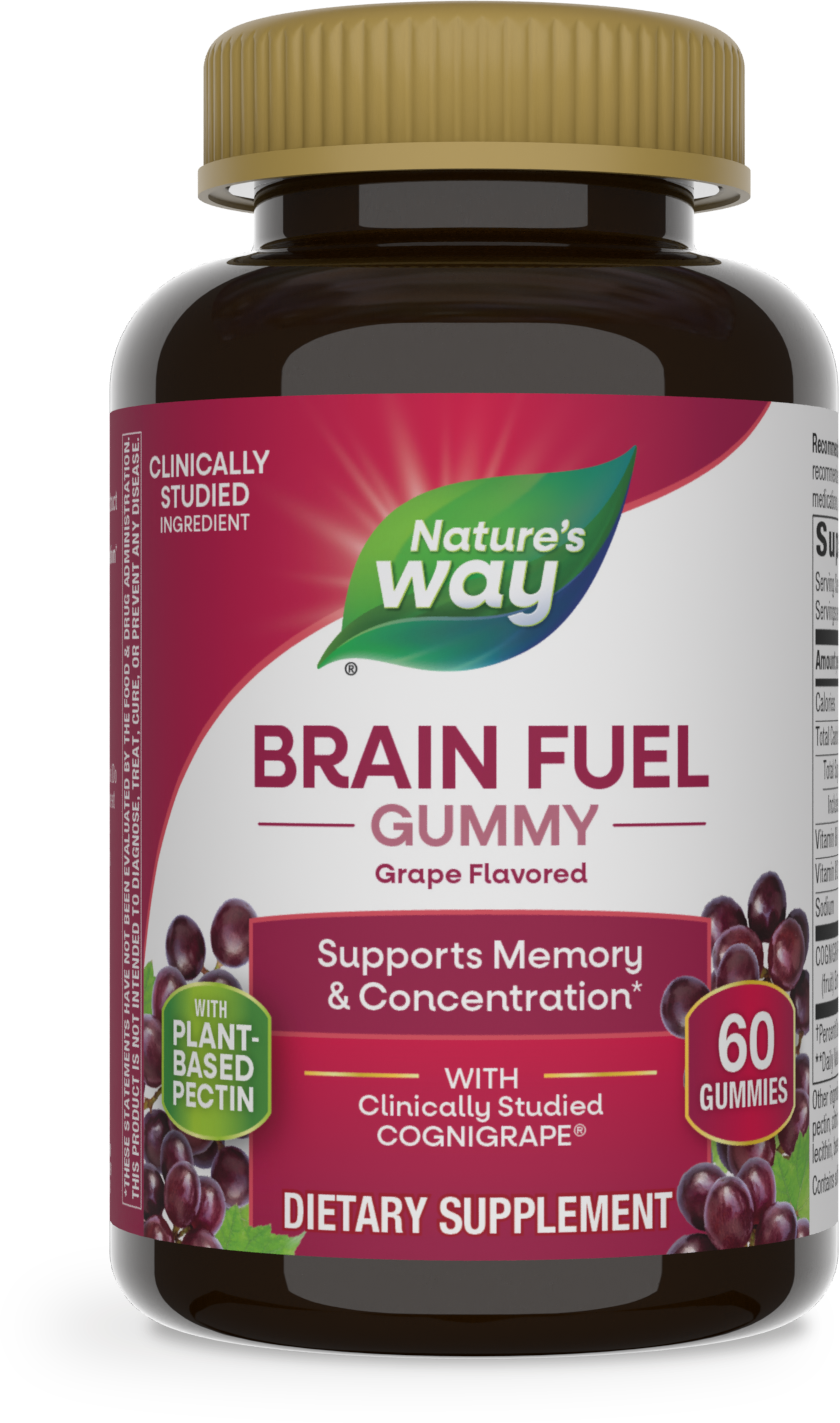 Комплекс для підтримки пам'яті та концентрації, Nature's Way Brain Fuel, 60 жувальних цукерок (Виноград)