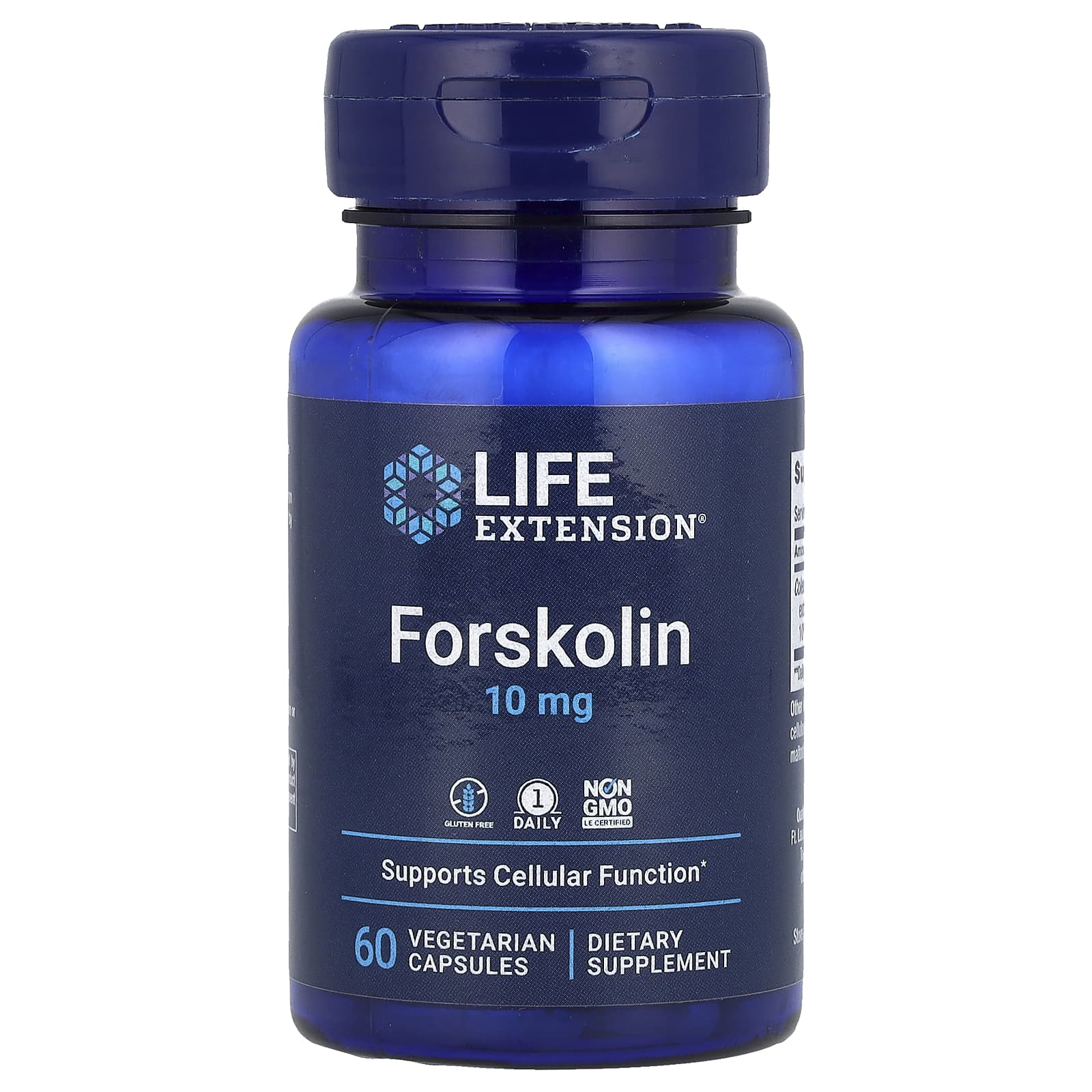 Форсколін для підтримки клітинної енергії, Life Extension Forskolin, 10 мг, 60 вегетаріанських капсул