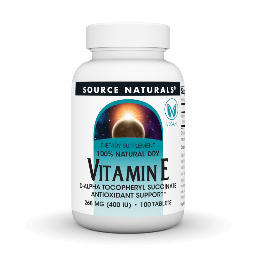 Вітамін E D-альфа-токоферол, Source Naturals Vitamin E 400 IU D-Alpha Tocopherol, 100 таблеток