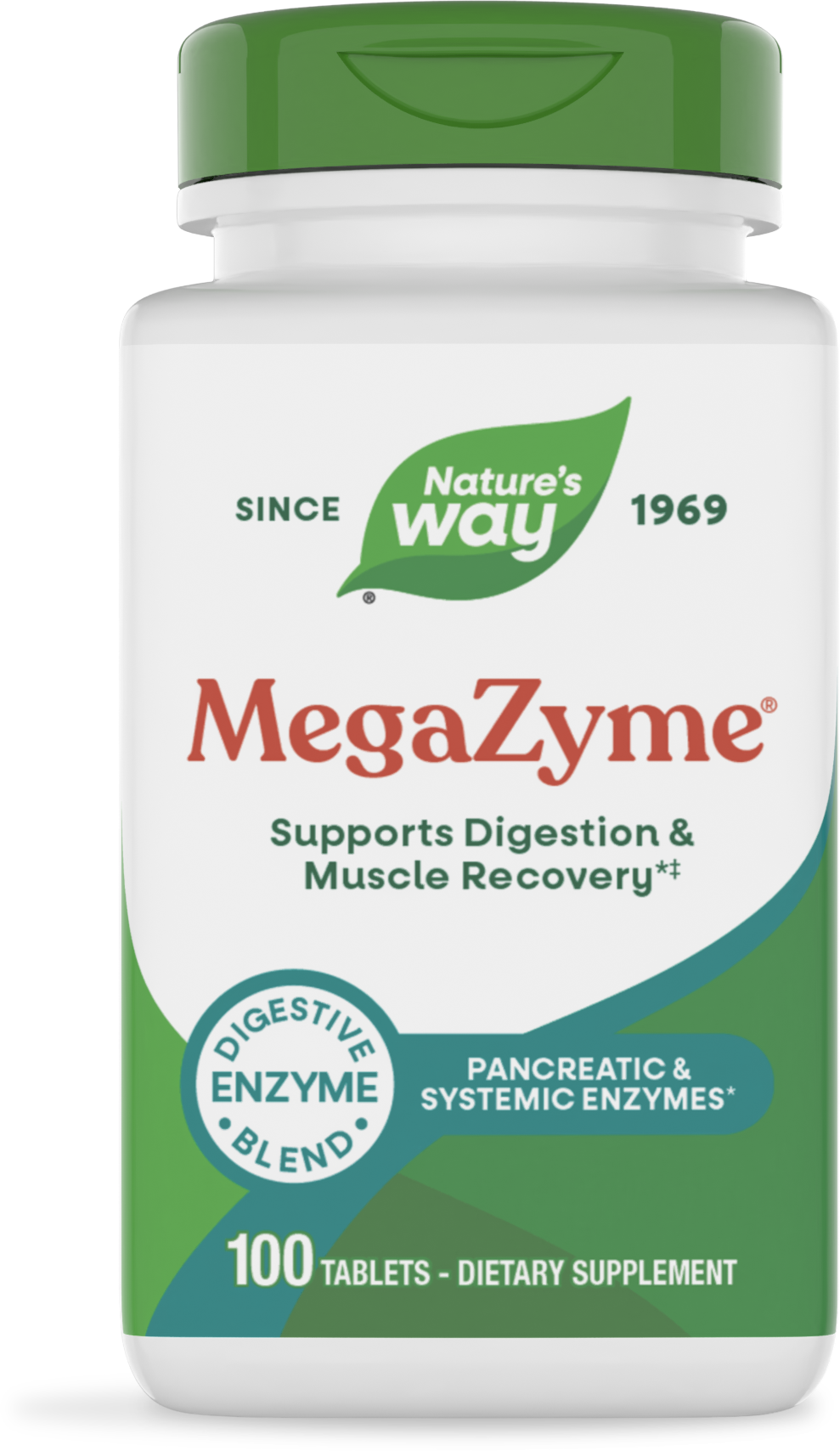 Ферменти для травлення подвійної дії, Nature's Way Mega-Zyme Dual Action Enzymes, 100 таблеток