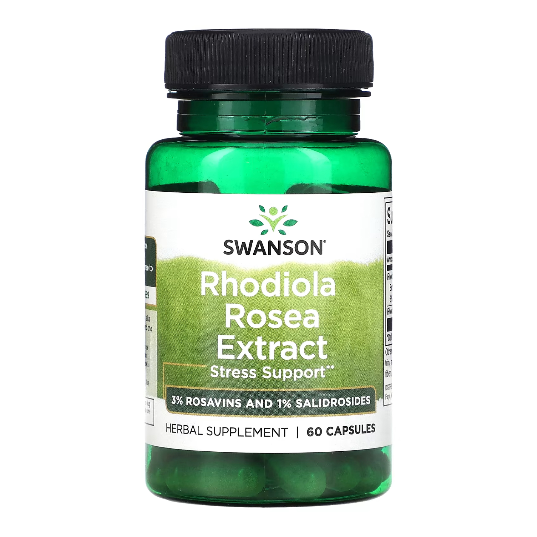 Родіола рожева, Swanson Rhodiola Rosea Extract, 60 капсул