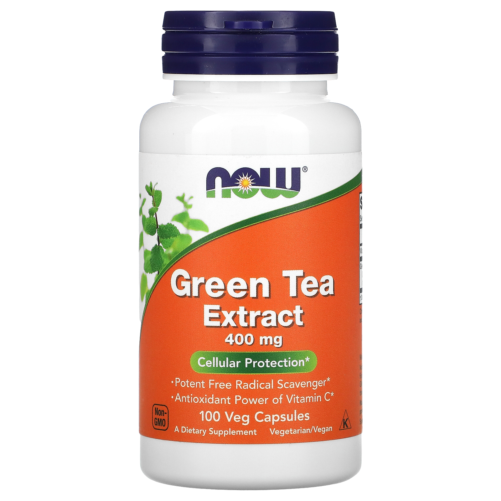 Екстракт зеленого чаю, Now Foods Green Tea Extract, 400 мг, 100 вегетаріанських капсул