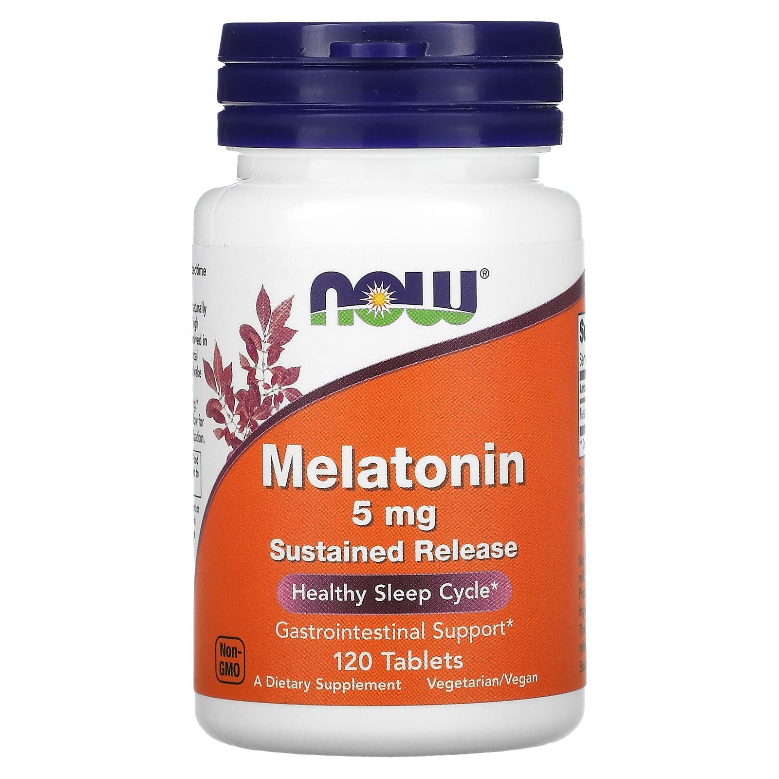 Мелатонін, Now Foods Melatonin SR, 5 мг, 120 таблеток з уповільненим вивільненням