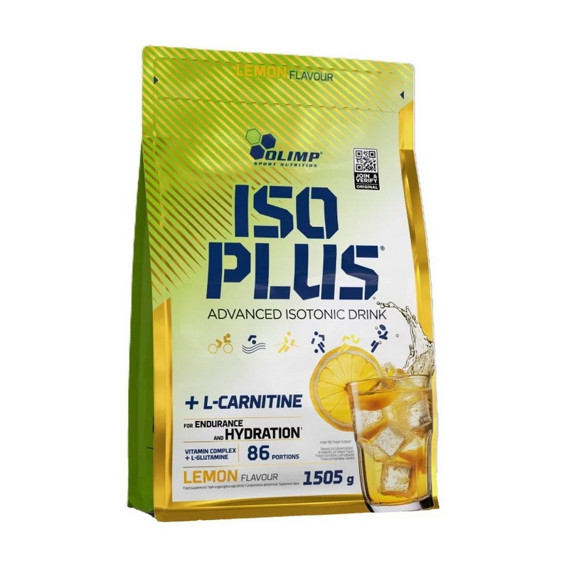 Ізотонічний напій з L-карнітином, Olimp Nutrition Iso Plus + L-Carnitine, 1,5 кг (Лимон)