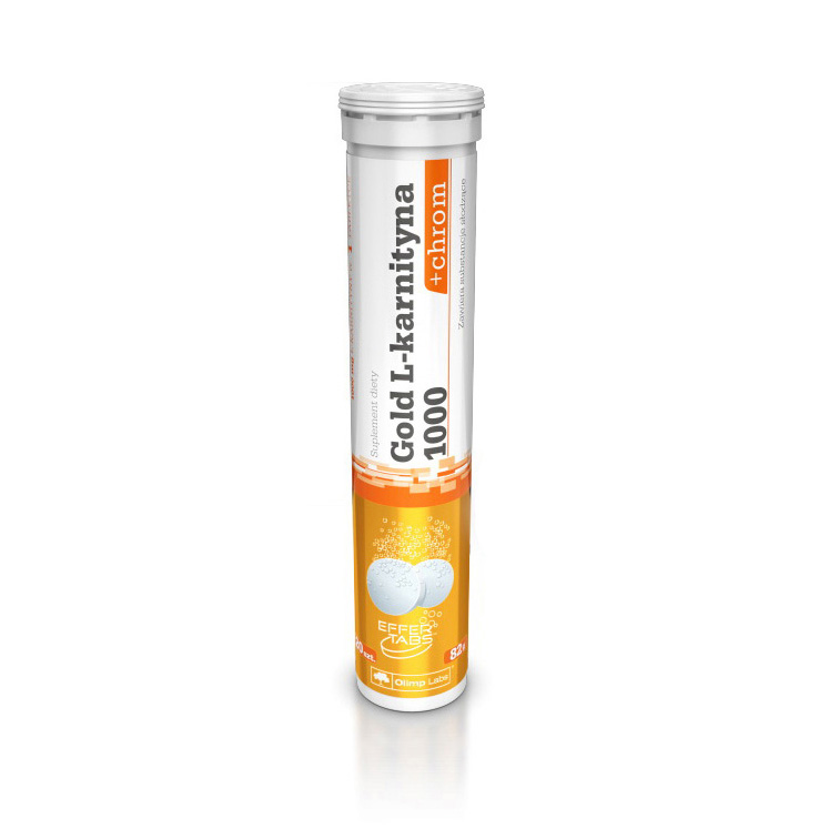 L-карнітин з хромом, Olimp Nutrition Gold L-karnityna 1000 + chrom, 20 таблеток (Лайм та м'ята)