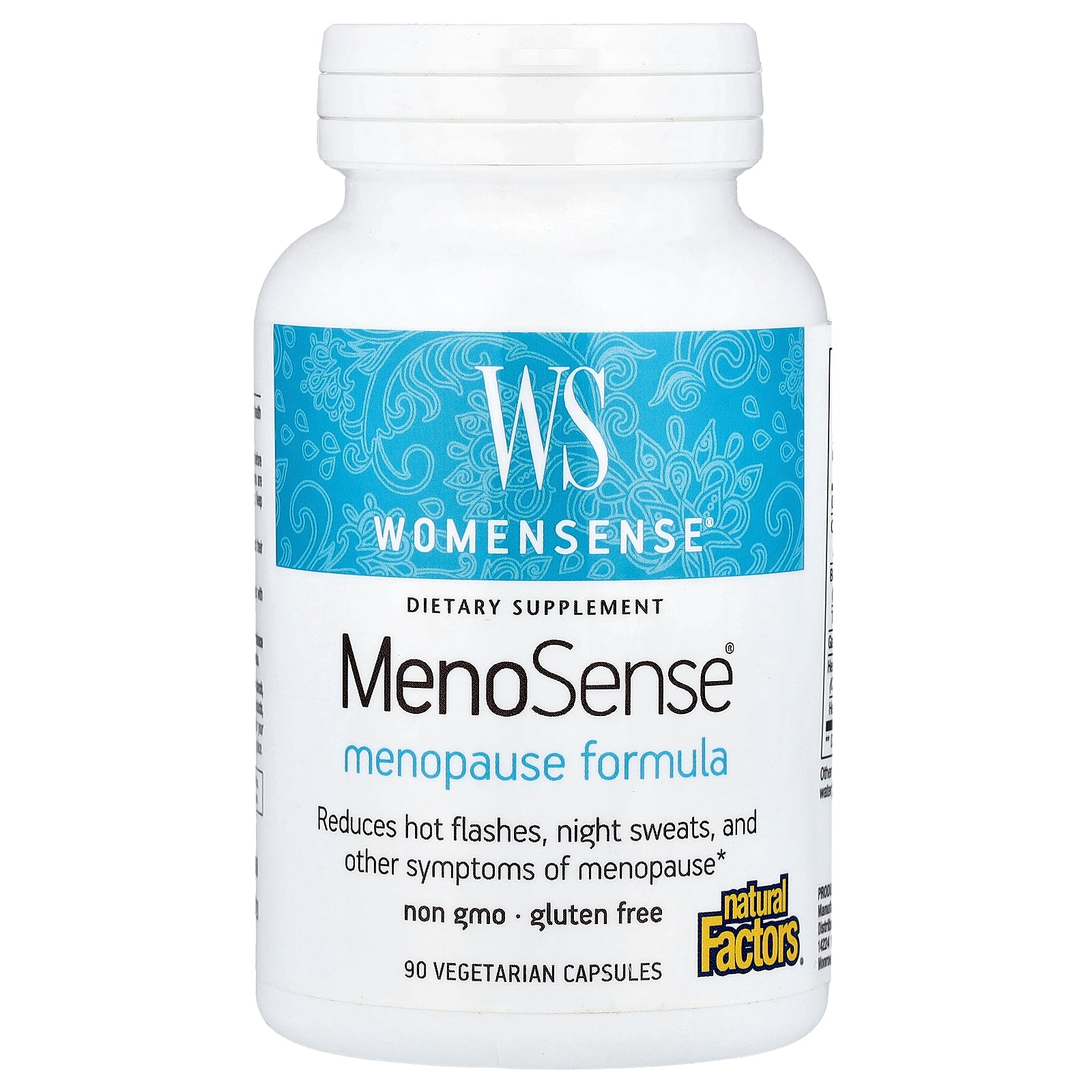 Підтримка при менопаузі, WomenSense, MenoSense, Menopause Formula, Natural Factors, 90 вегетаріанських капсул