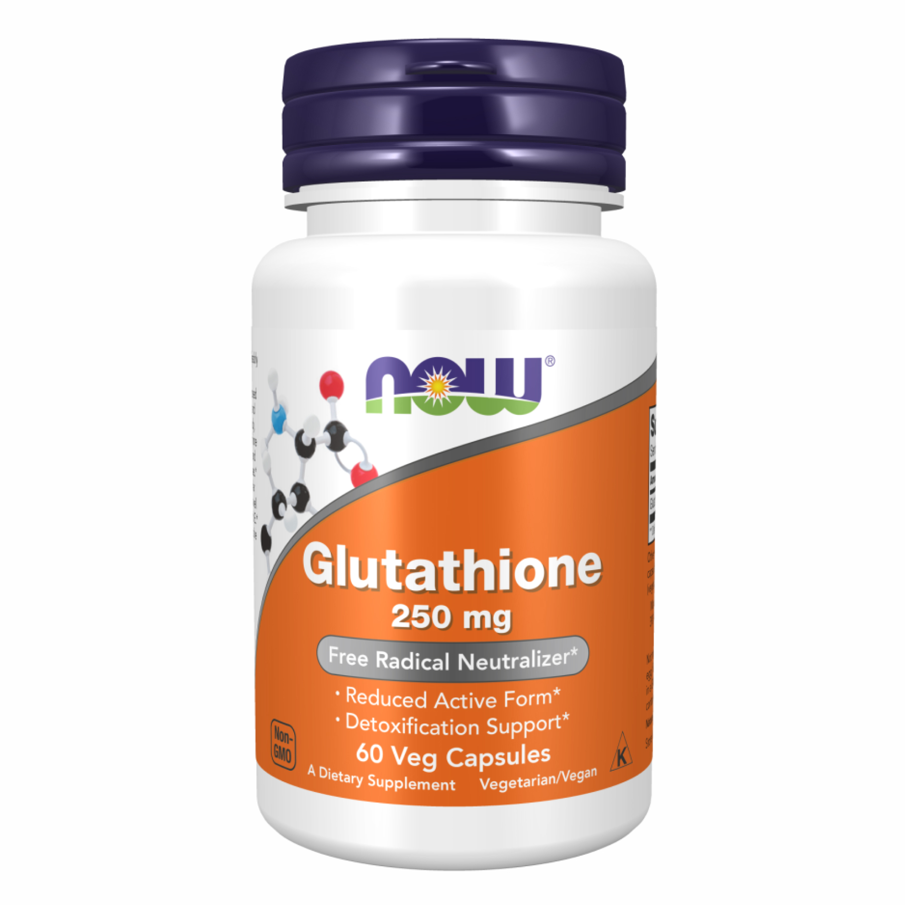 Глутатіон, Now Foods Glutathione, 250 мг, 60 вегетаріанських капсул
