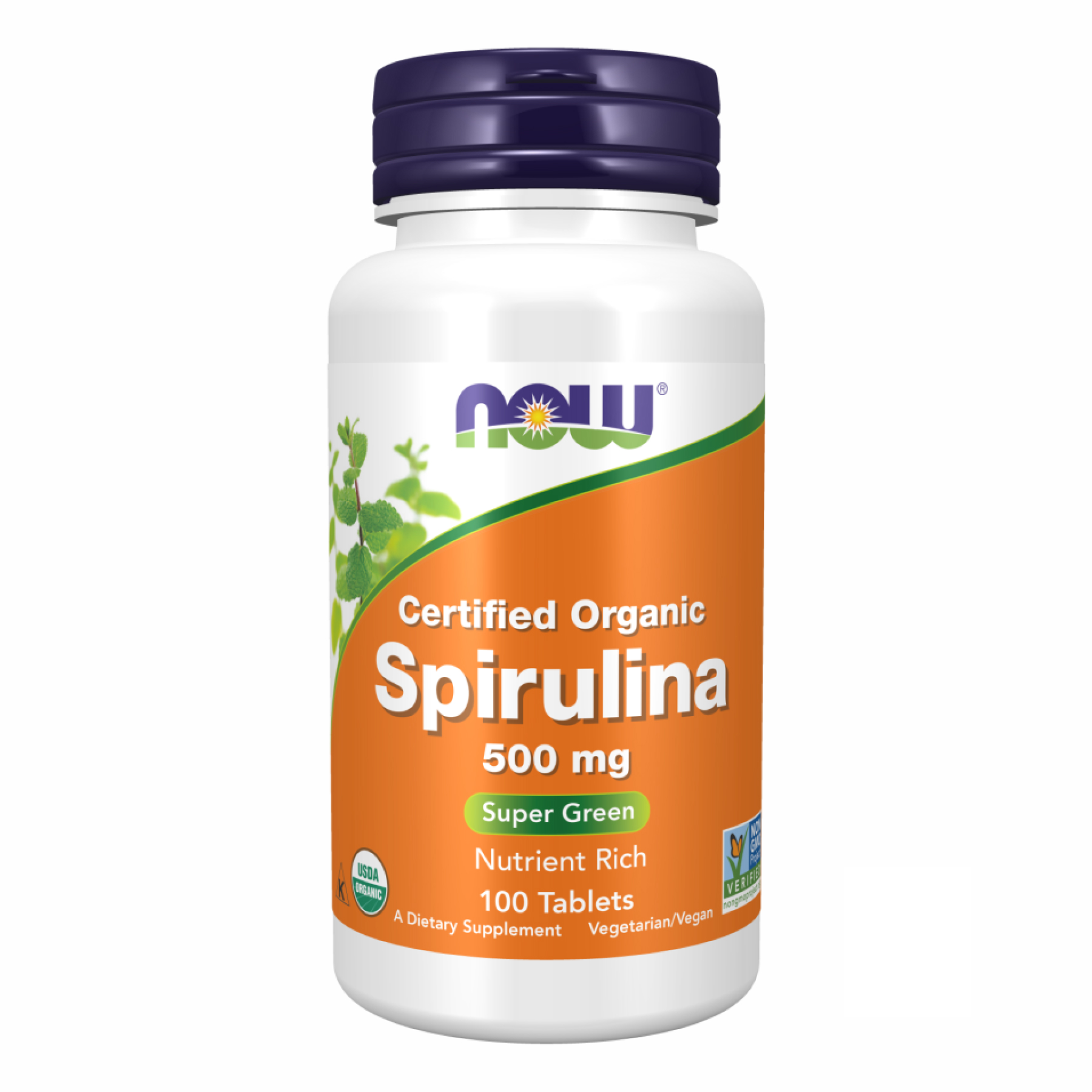 Спіруліна органічна, Now Foods Spirulina 500 mg organic, 100 таблеток