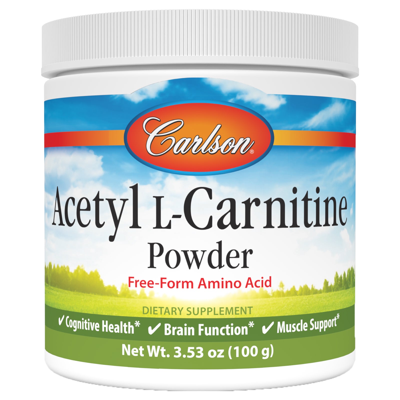 Ацетил-L-карнітин, Carlson Labs Acetyl-L-Carnitine, 100 г
