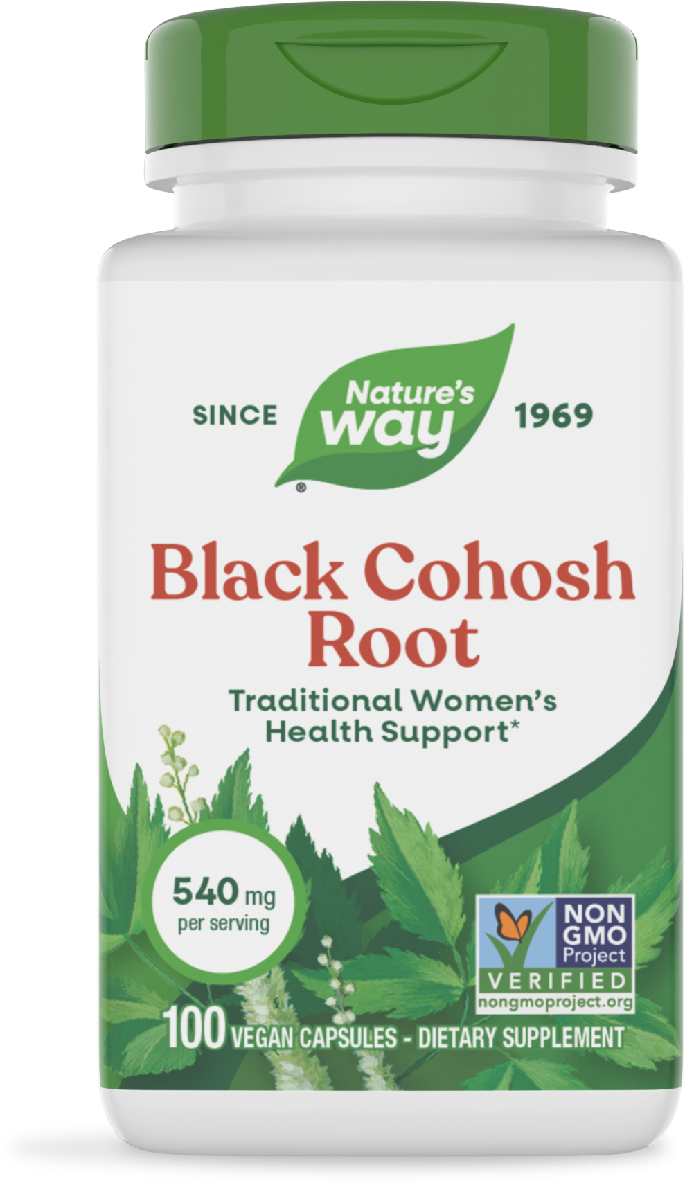Клопогон (Циміцифуга), Black Cohosh, Nature's Way, корінь, 540 мг, 100 веганських капсул