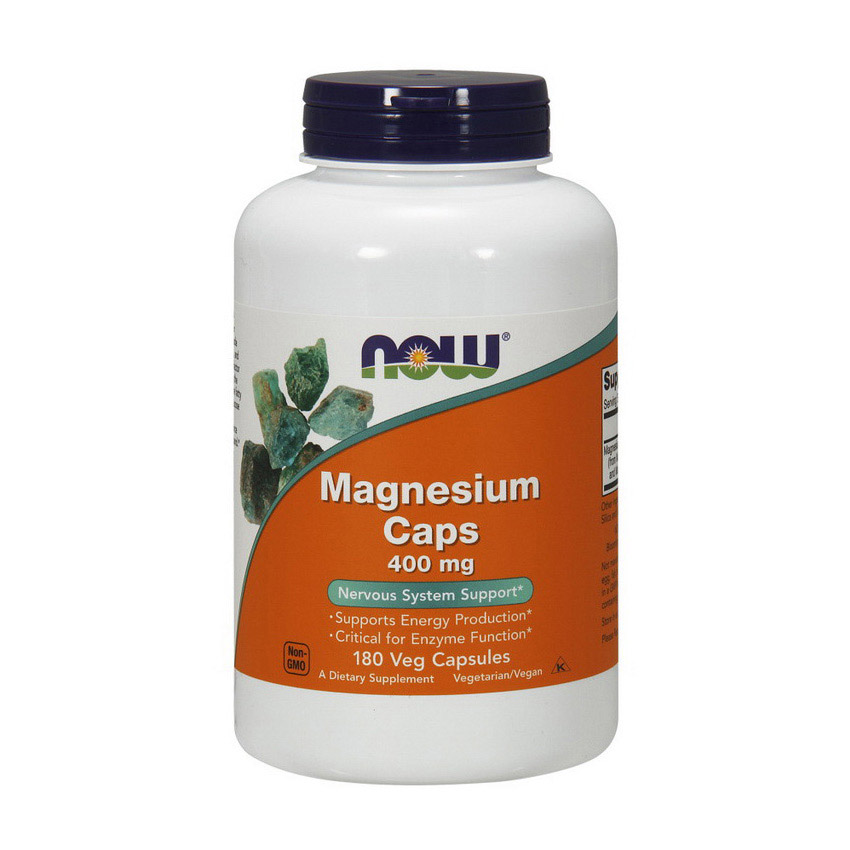 Магній, Now Foods Magnesium Caps, 400 мг, 180 капсул