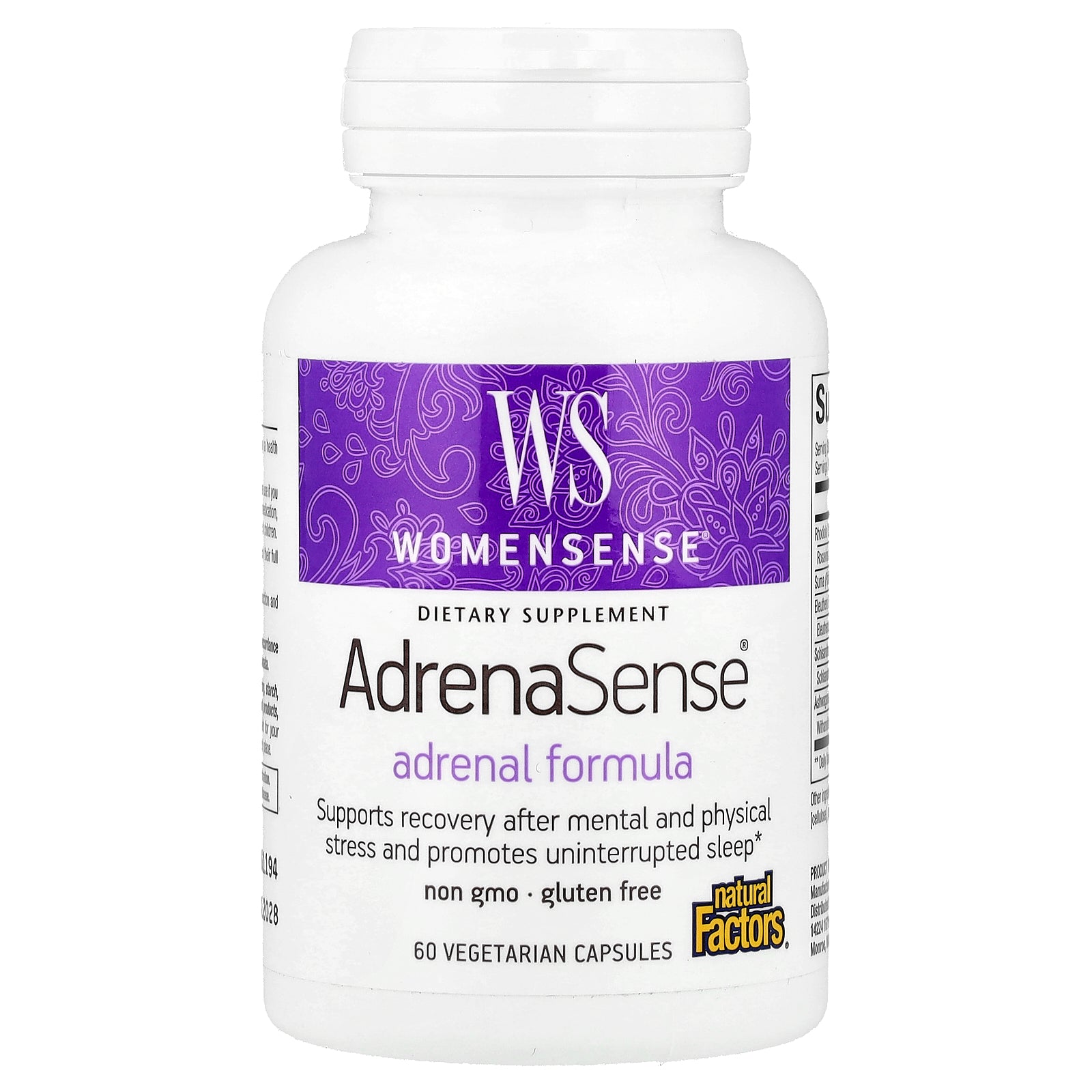 Комплекс для підтримки надниркових залоз, Natural Factors WomenSense AdrenaSense, 60 вегетаріанських капсул