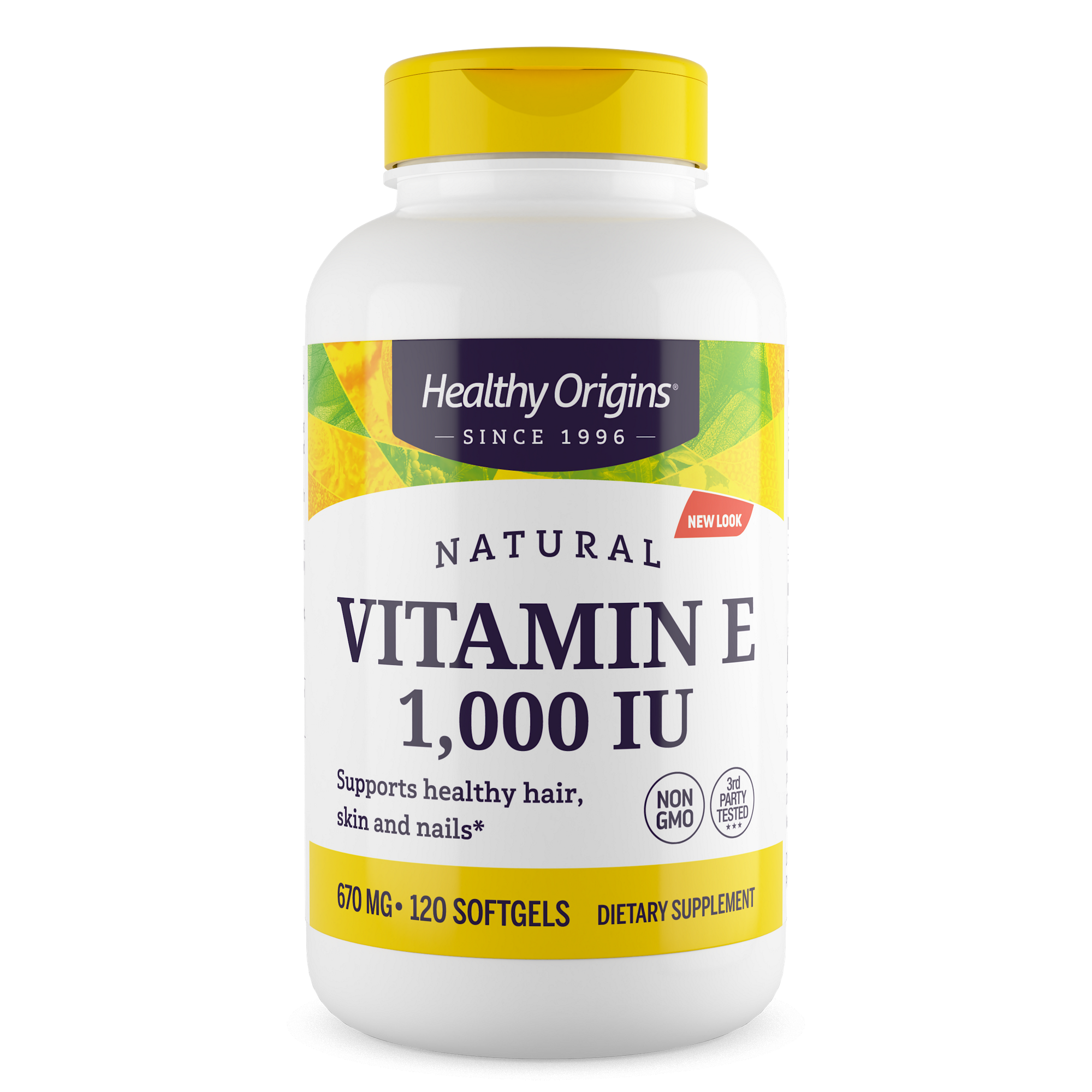 Вітамін Е, Healthy Origins E-1000, 1000 МО, 120 м'яких капсул