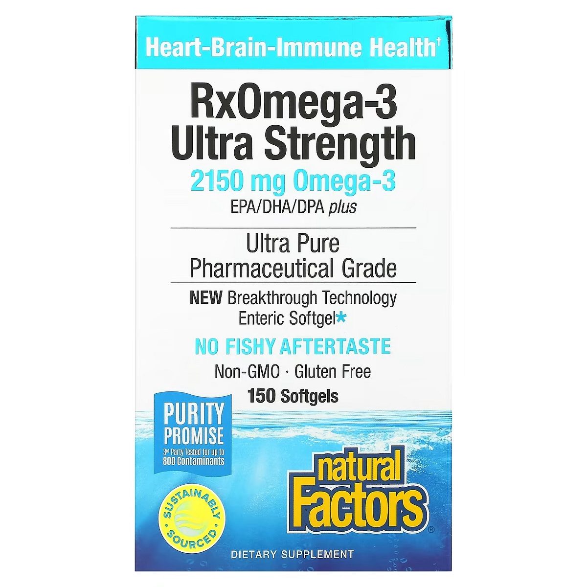 Омега-3 ультра, Natural Factors RxOmega-3 Ultra Strength, 2150 мг, 150 капсул