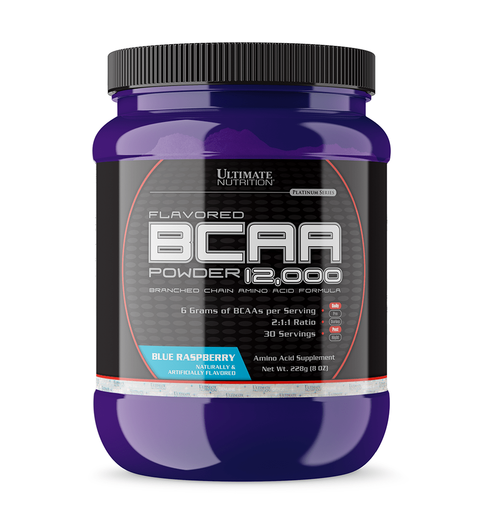 BCAA амінокислоти, Ultimate Nutrition BCAA 12,000, 228 г (Блакитна малина)