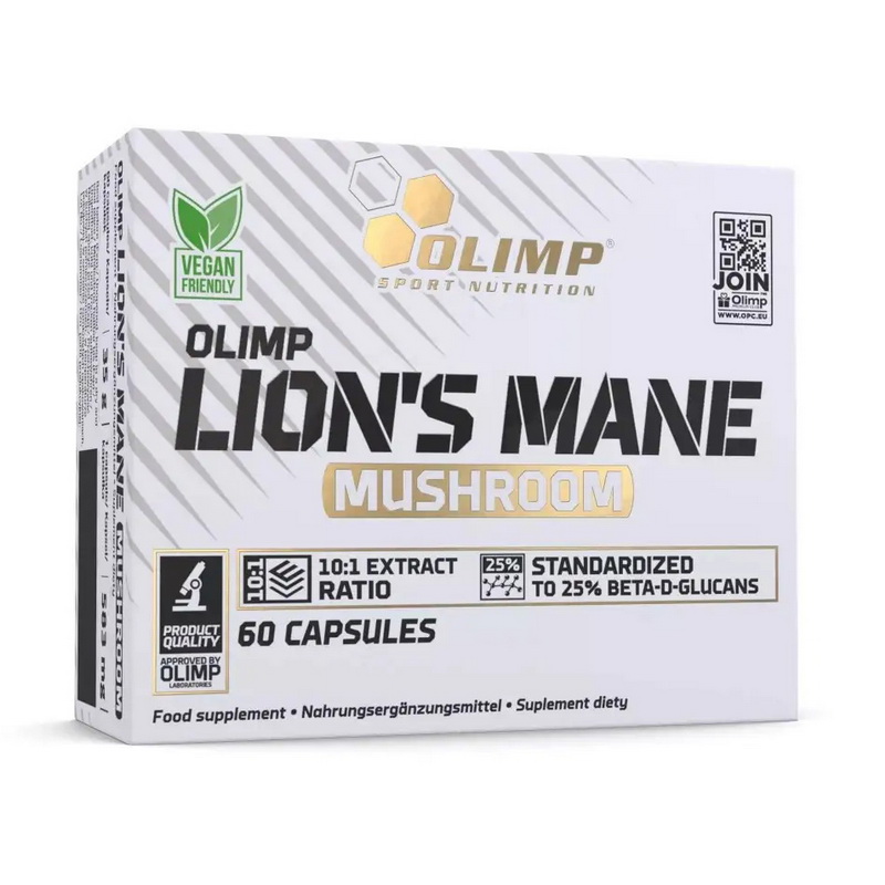 Гриб їжовик гребінчастий, Olimp Nutrition Lion`s Mane Mushroom, 60 капсул