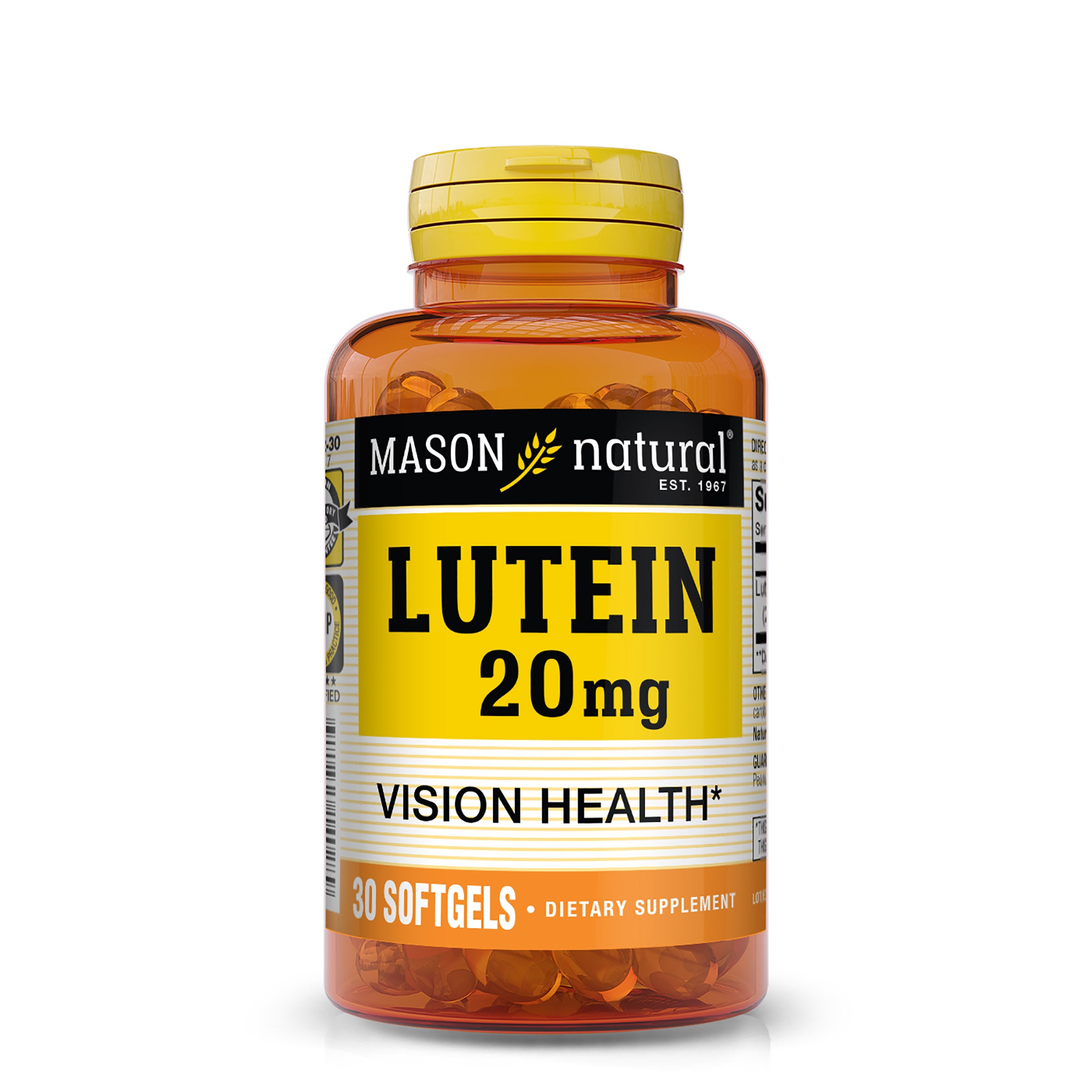 Лютеїн для здоров'я очей, Mason Natural Lutein, 20 мг, 30 м'яких капсул