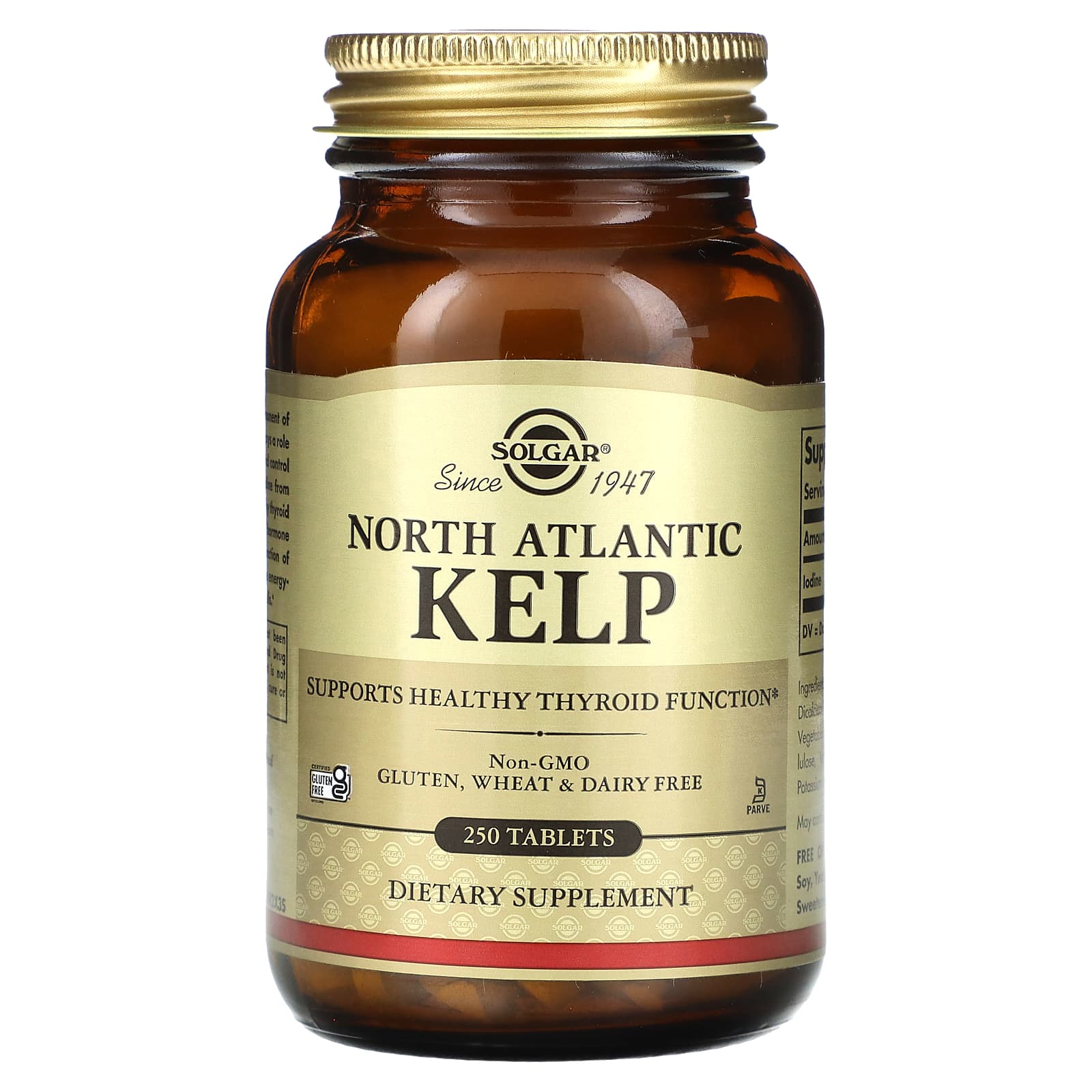 Ламінарія йод, Solgar North Atlantic Kelp, 200 мкг, 250 таблеток