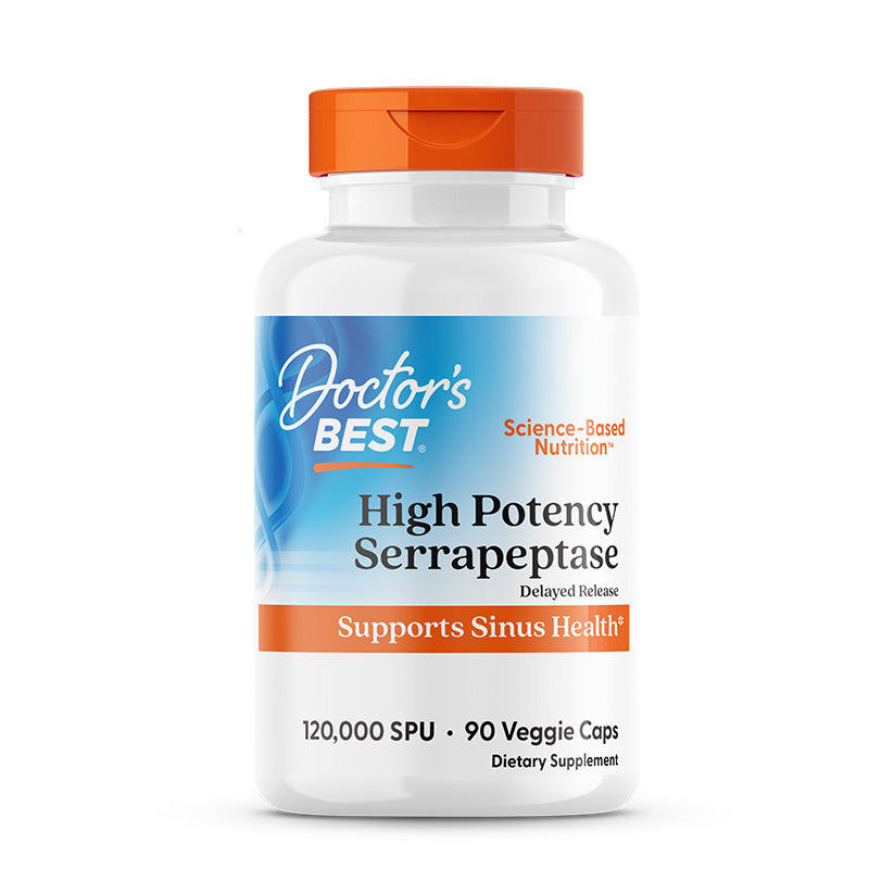 Серрапептаза, Doctor's Best High Potency Serrapeptase, 90 вегетаріанських капсул