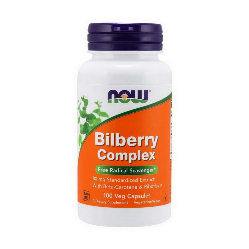 Екстракт чорниці, Now Foods Bilberry Complex, 100 вегетаріанських капсул