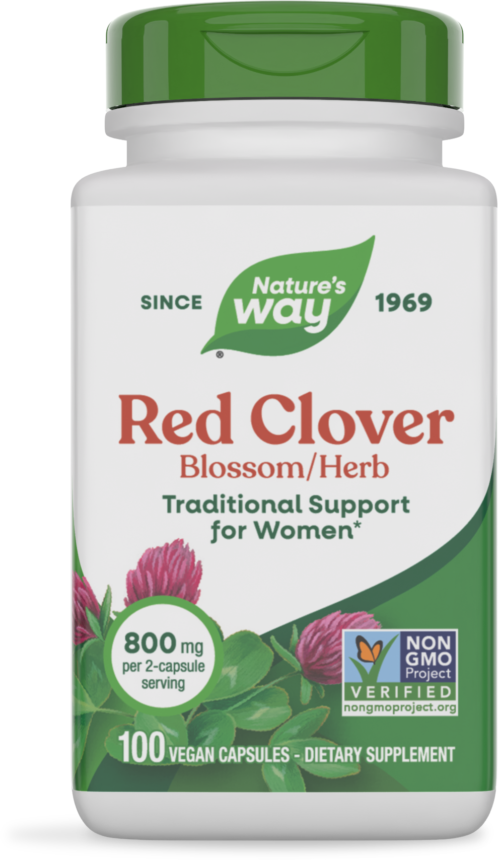 Червона конюшина, трава та квіти, Nature's Way Red Clover Blossom/Herb, 400 мг, 100 вегетаріанських капсул