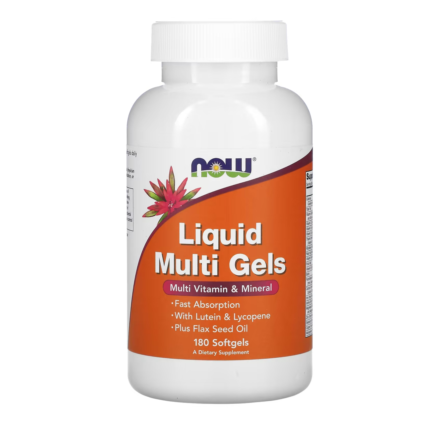 Мультивітаміни та мінерали, Now Foods Liquid Multi Gels, 180 м'яких капсул