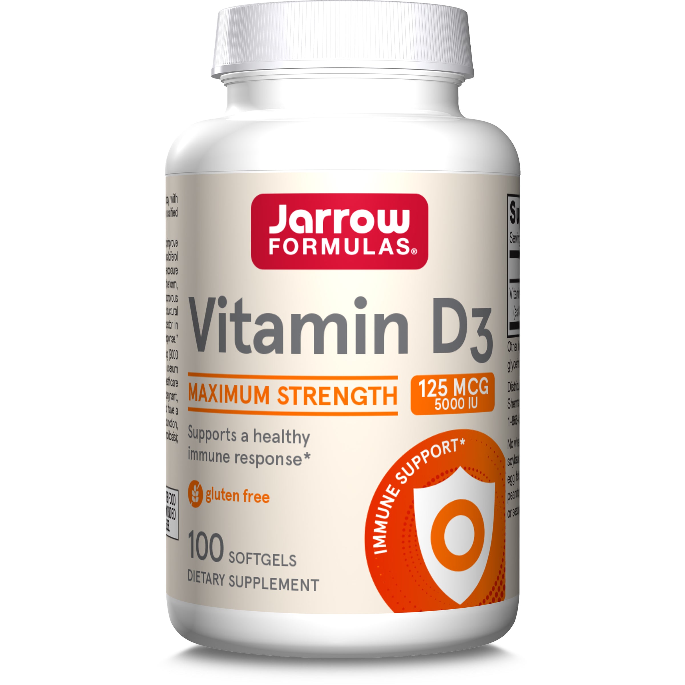 Вітамін D3, Jarrow Formulas Vitamin D3, 5000 МО, 100 м'яких капсул