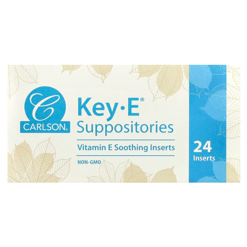 Свічки з вітаміном Е, Carlson Labs Key-E Suppositories, 30 МО, 24 шт.