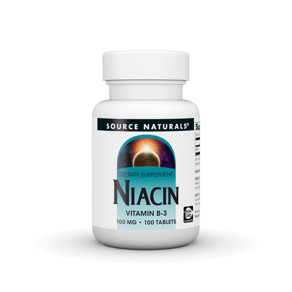 Ніацин (вітамін B3), Source Naturals Niacin, 100 мг, 100 таблеток