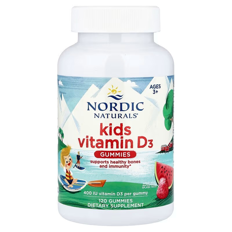 Вітамін D3 для дітей, Nordic Naturals Kids Vitamin D3 Gummies, 400 МО, 120 жувальних цукерок (кавун)