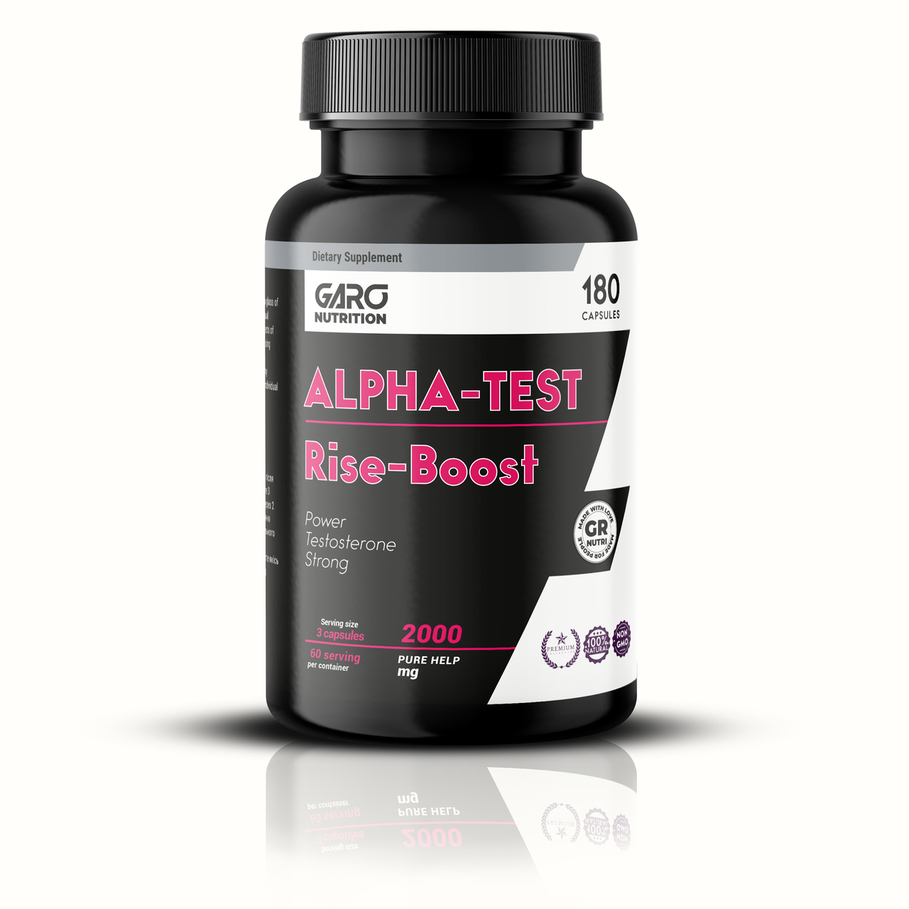 Тестостероновий бустер, Garo Nutrition Alfa Rise 2000, 2000 мг, 180 капсул
