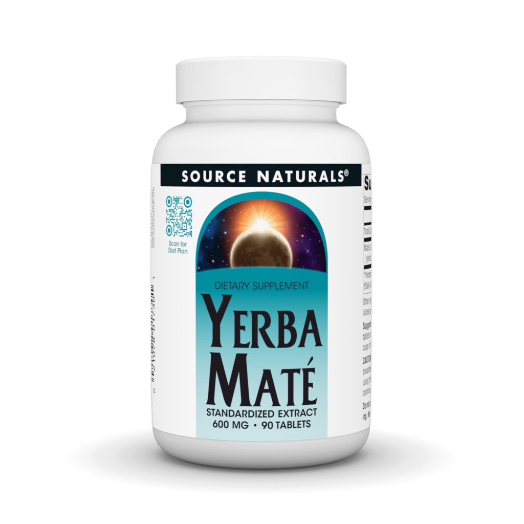 Мате, Source Naturals Yerba Mate, 600 мг, 90 таблеток