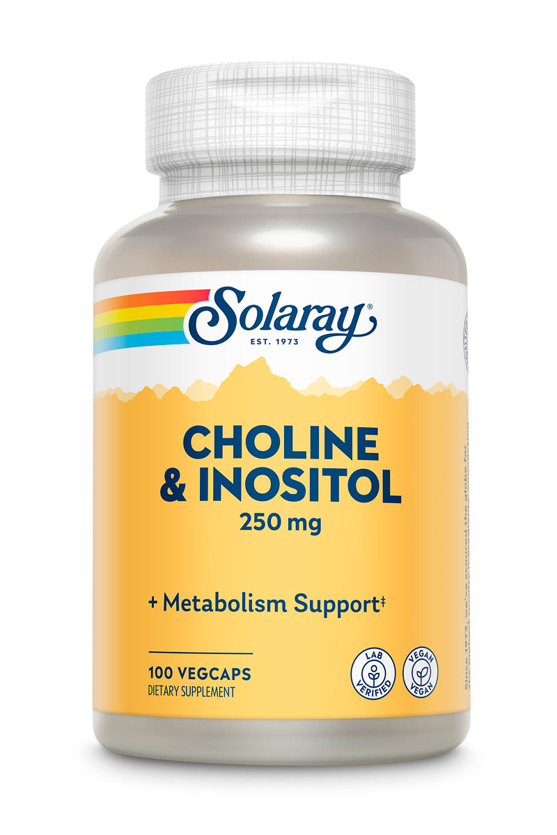 Холін та інозитол, Solaray Choline & Inositol, 250 мг, 100 вегетаріанських капсул