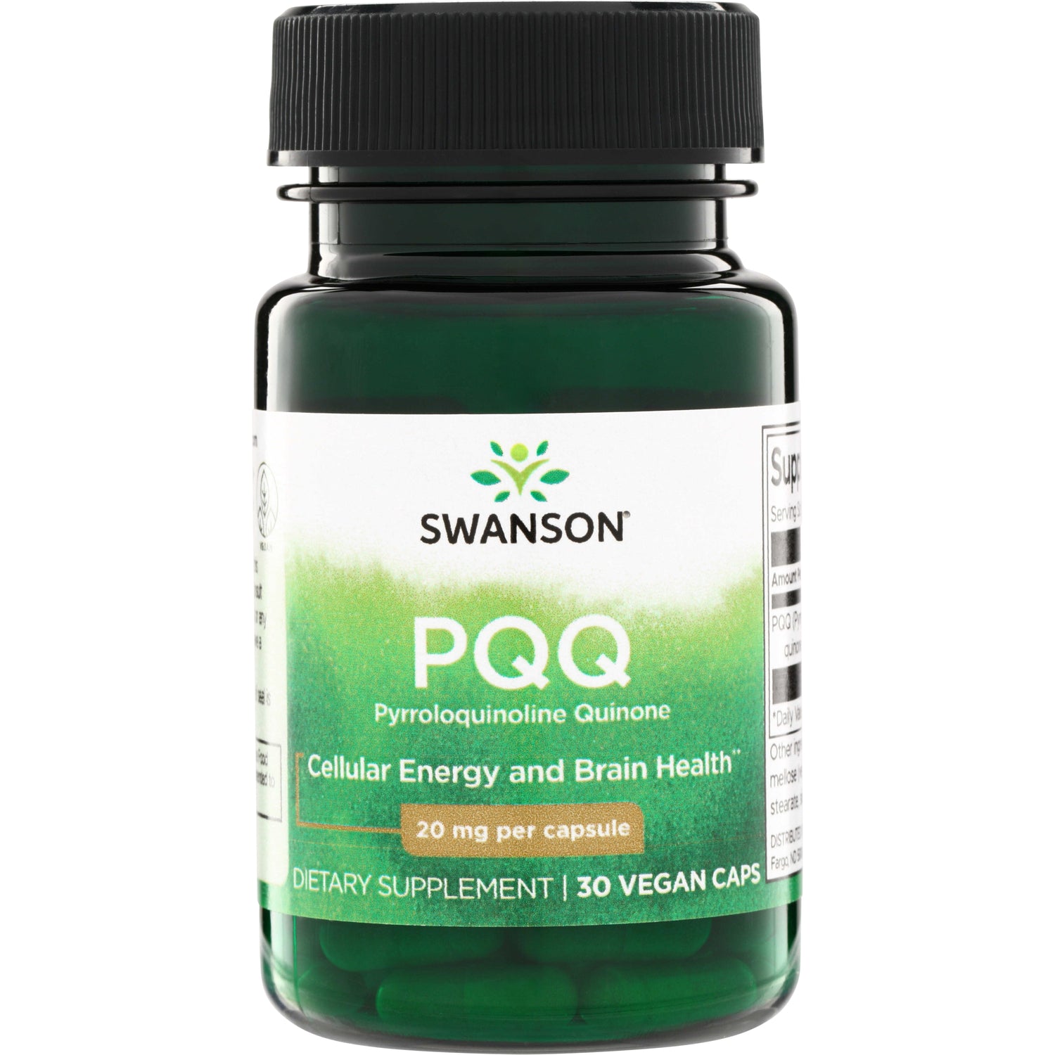 Пірролохінолінхінон (PQQ), Swanson PQQ Pyrroloquinoline Quinone, 20 мг, 30 вегетаріанських капсул