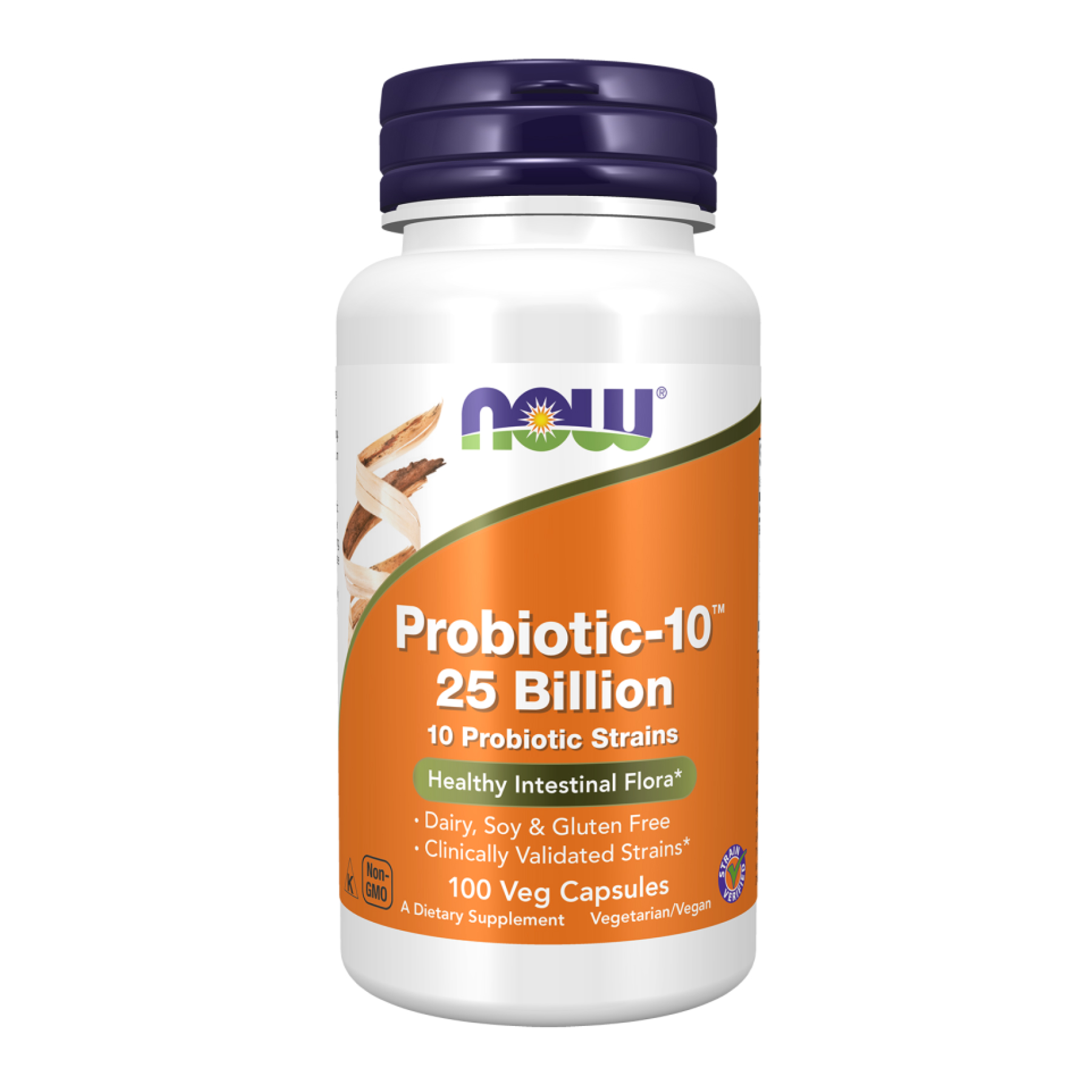Пробіотичний комплекс, Now Foods Probiotic-10 25 Billion, 100 вегетаріанських капсул