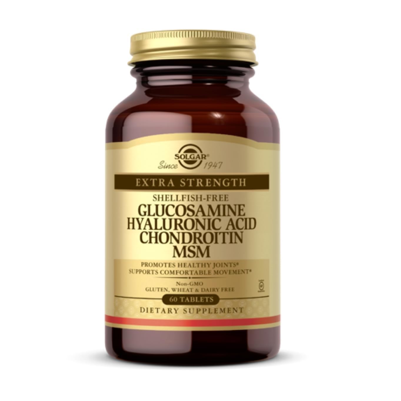 Глюкозамін, хондроїтин та МСМ, Solgar Glucosamine Hyaluronic Acid Chondroitin MSM, 60 таблеток