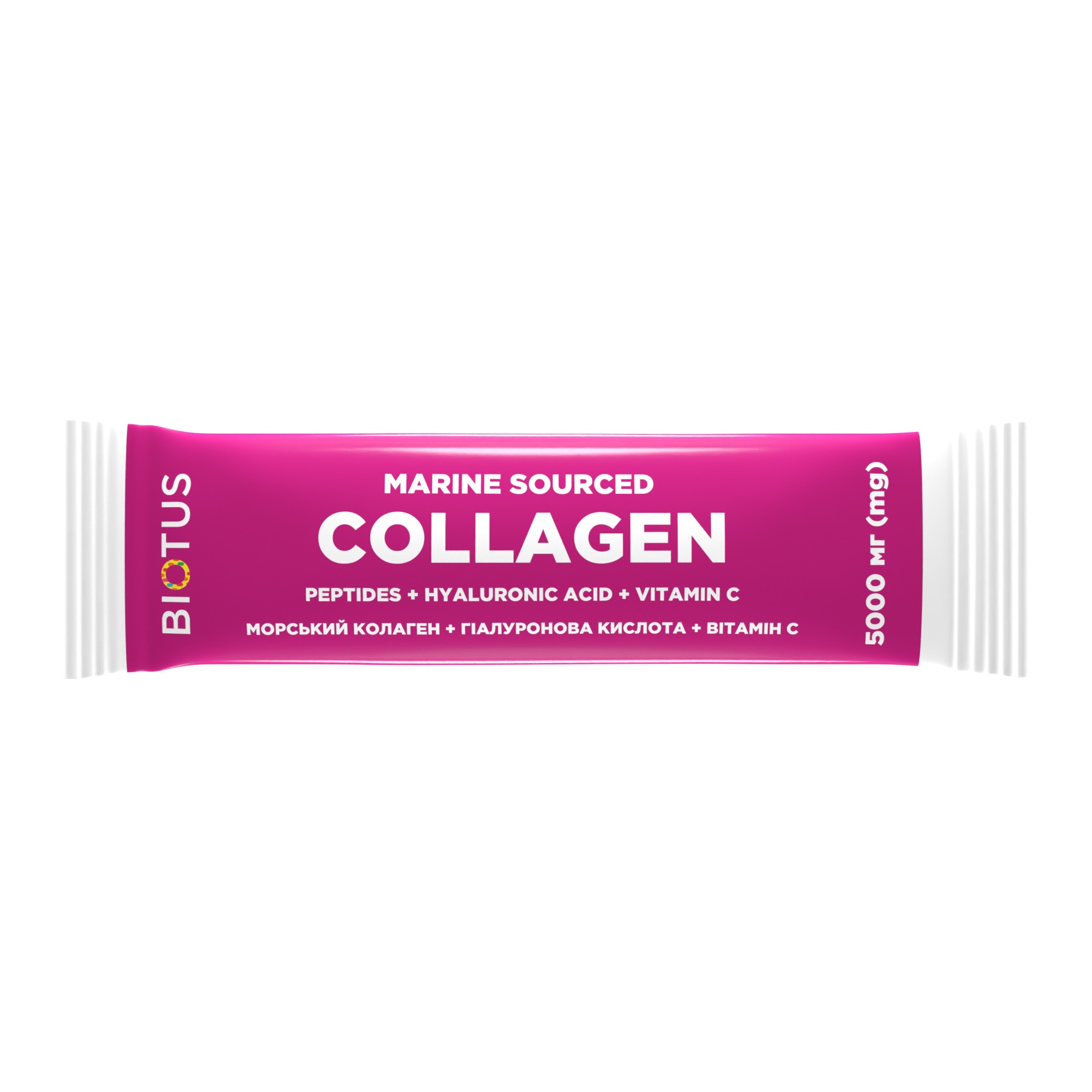 Морський колаген з гіалуроновою кислотою та вітаміном С, Biotus Marine Sourced Collagen Peptides, 1 саше