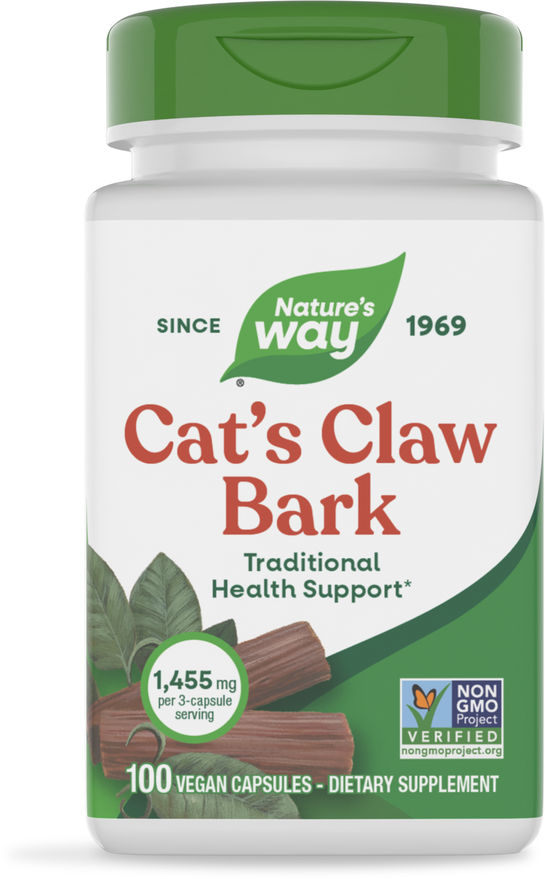 Котячий кіготь, Nature's Way Cat's Claw Bark, 485 мг, 100 вегетаріанських капсул