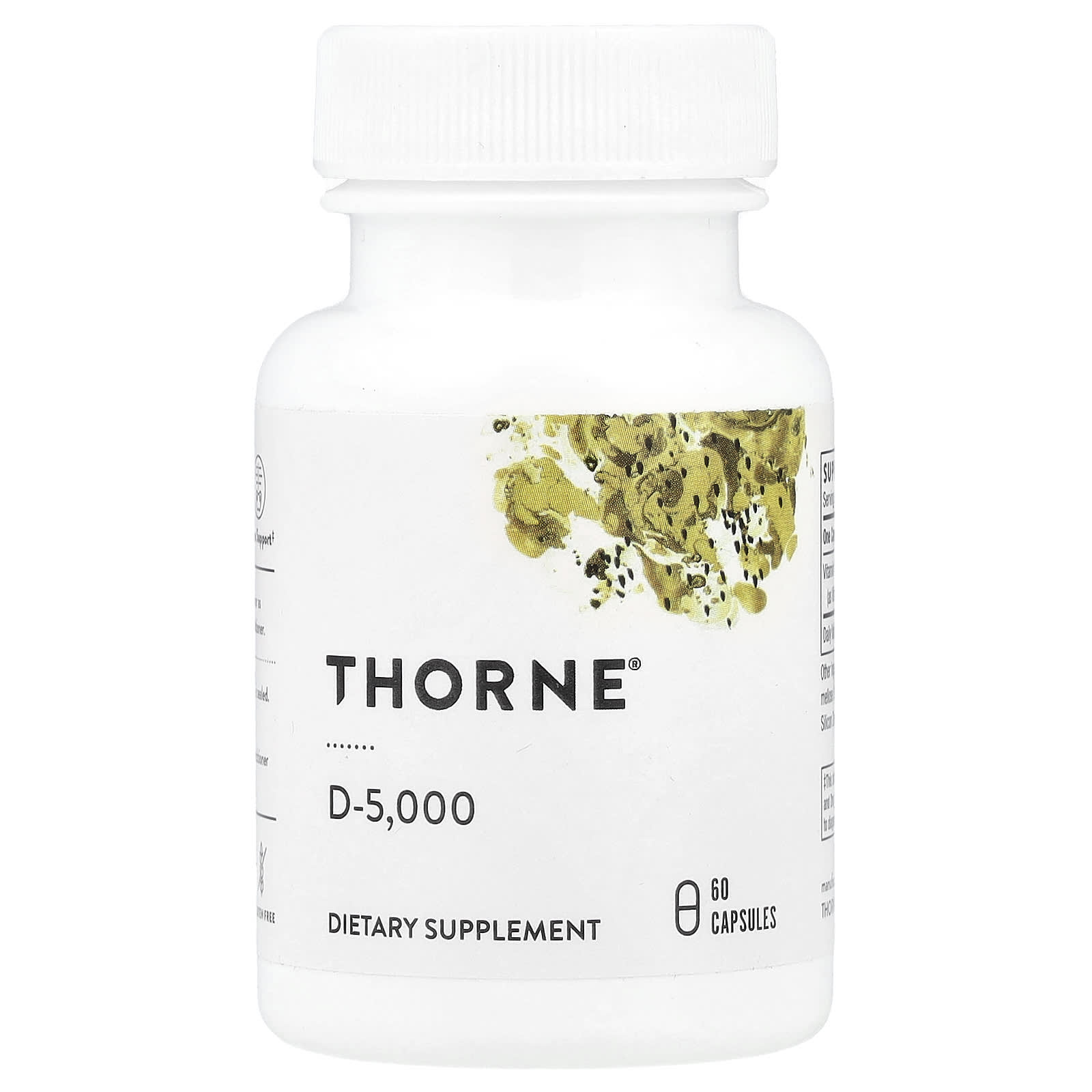 Вітамін D3, Thorne Research D-5000, 5000 МО, 60 капсул
